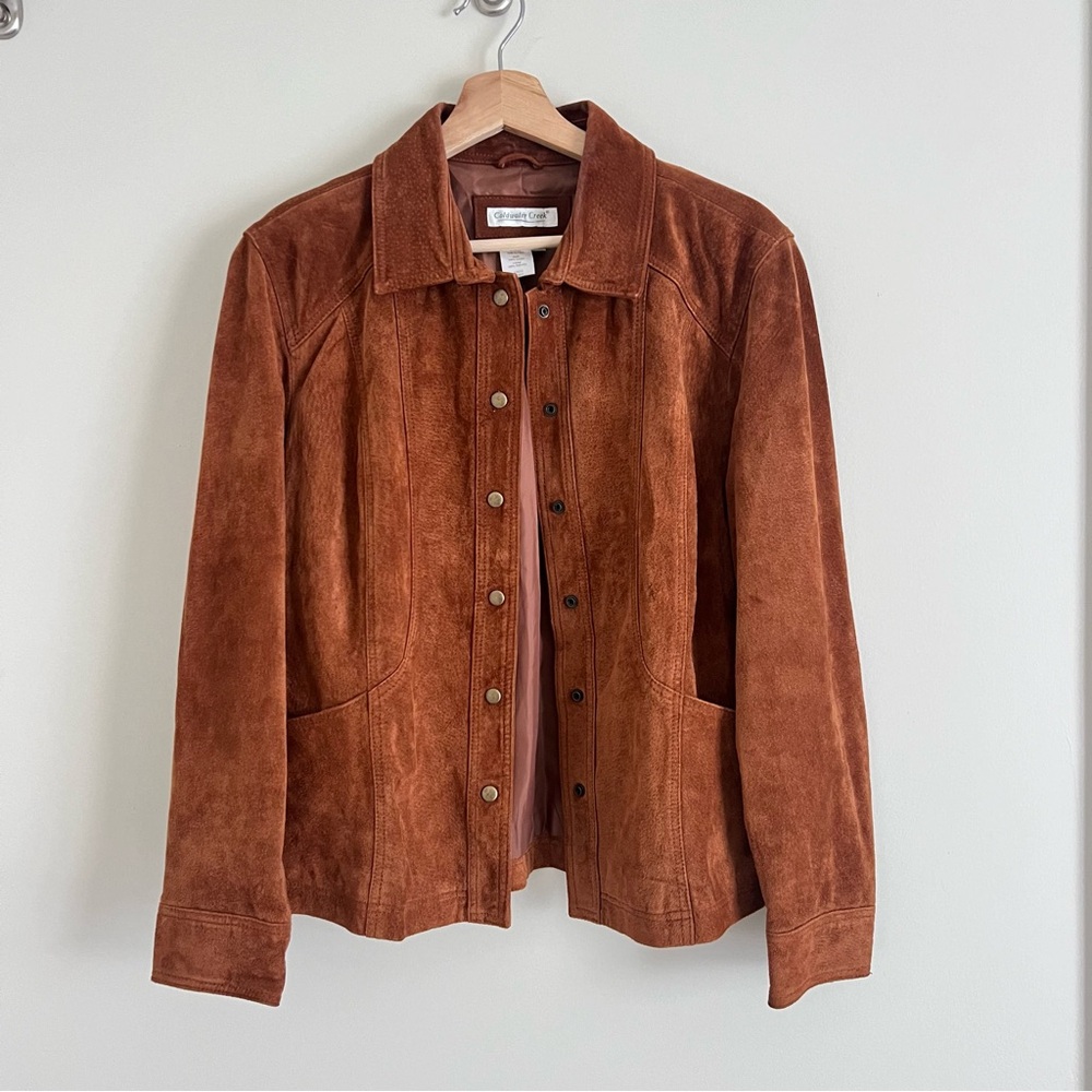 Coldwater Creek Rust Brown Suede Leather Jacket